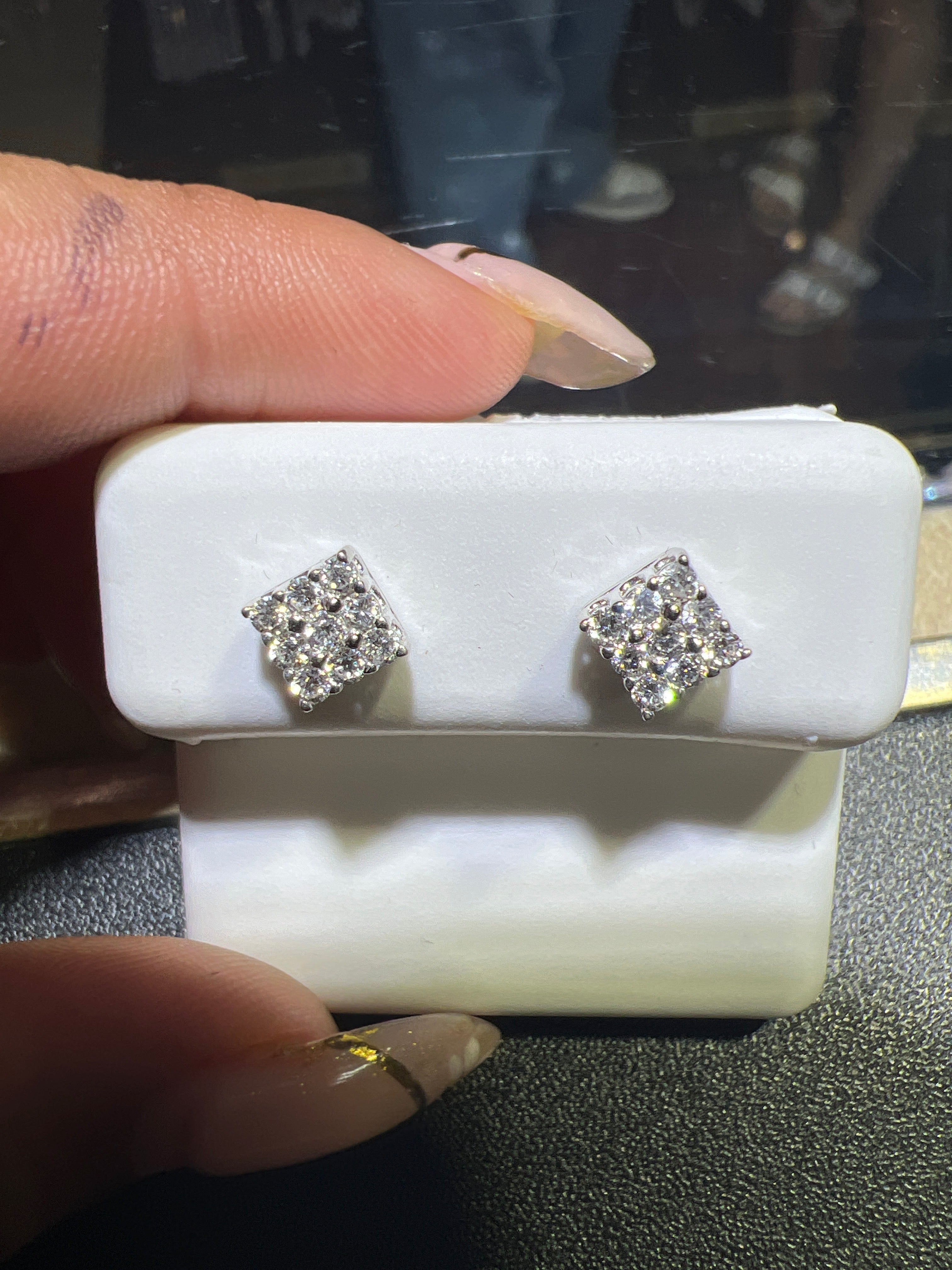 Silver Earring with Lab Grown Diamonds
