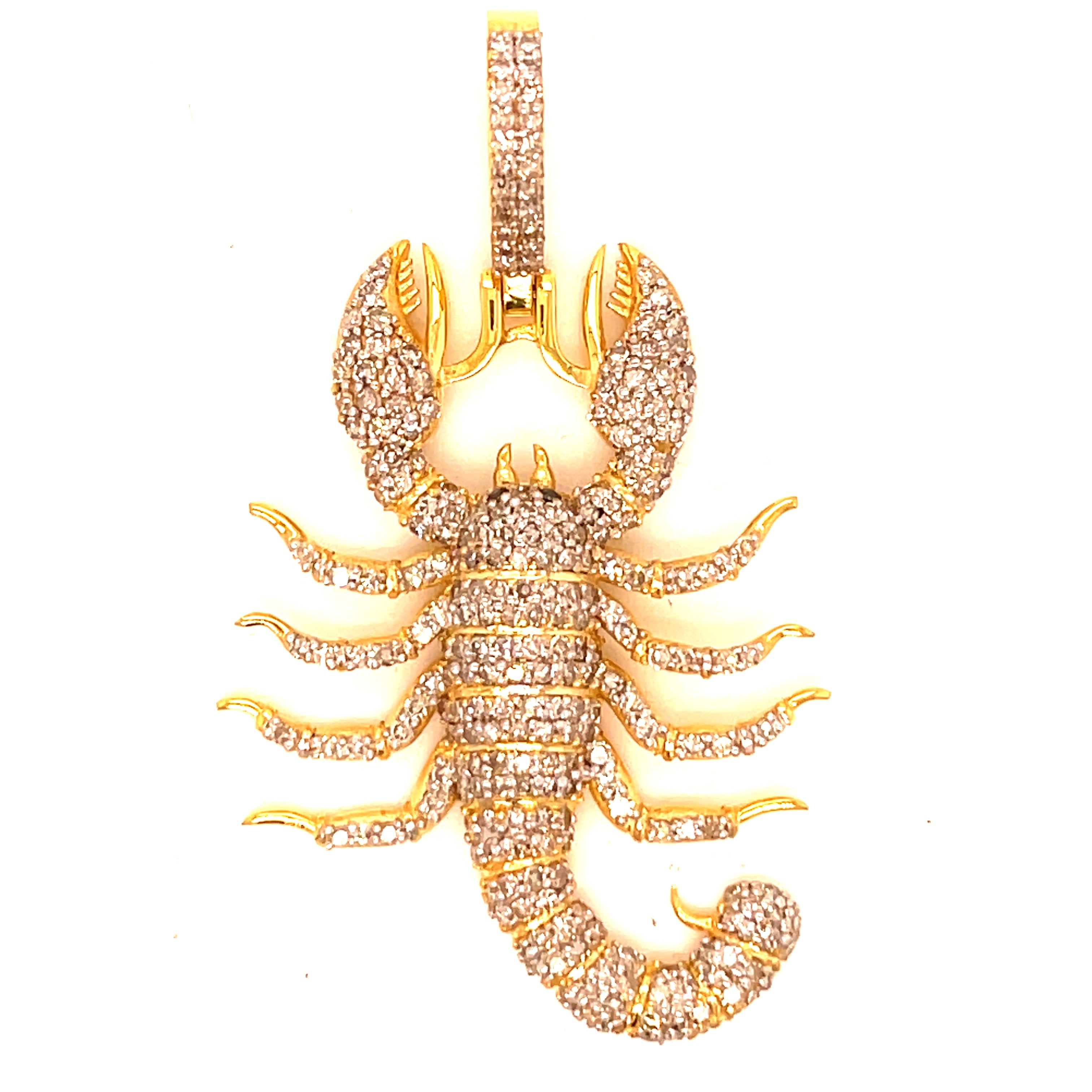 10K Yellow Gold 1.72 ct Diamond Scorpion Pendant