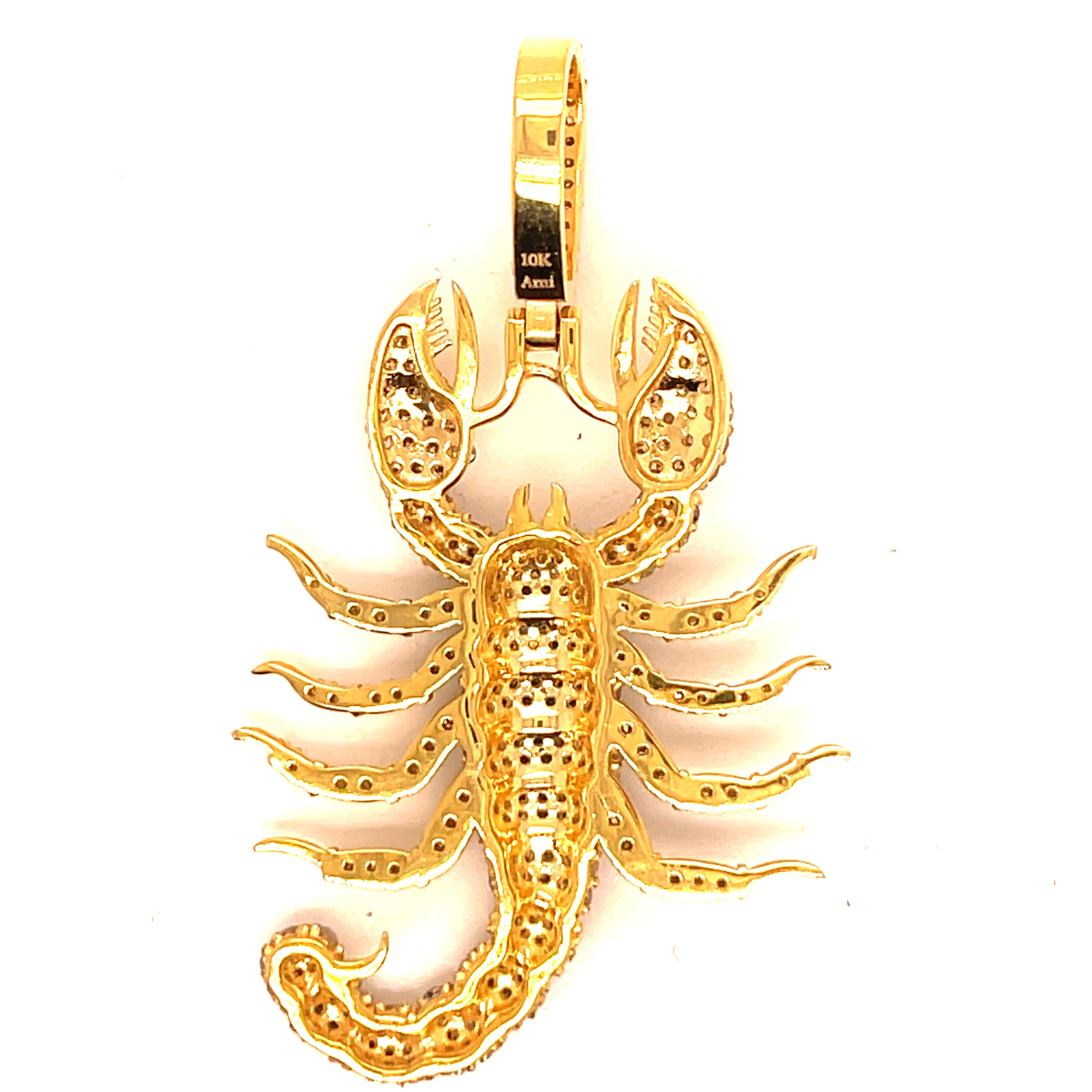 10K Yellow Gold 1.72 ct Diamond Scorpion Pendant