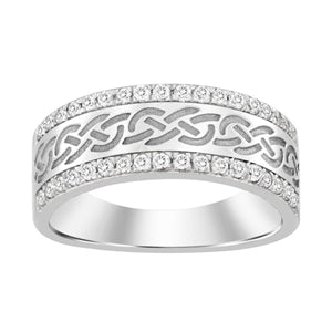MEN'S RING 1/2 CT ROUND DIAMOND 14K WHITE GOLD