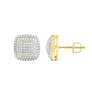 LADIES EARRING 1/4 CT ROUND DIAMOND 10K YELLOW GOLD