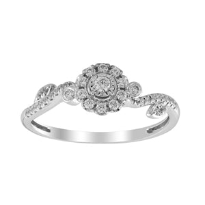 LADIES ENGAGEMENT RING 1/4 CT ROUND DIAMOND 10K ROSE GOLD