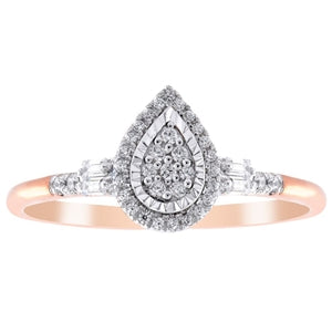 LADIES ENGAGEMENT RING 1/5 CT ROUND DIAMOND 10K ROSE GOLD