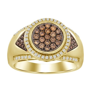 MEN'S RING 1/2 CT ROUND/CHOCOLATE DIAMOND 10K ROSE GOLD