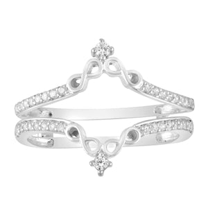 LADIES ENHANCER WRAP 1/2 CT ROUND DIAMOND 14K WHITE GOLD