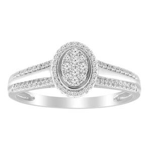 LADIES BRIDAL RING 1/4 CT ROUND DIAMOND 10K WHITE GOLD