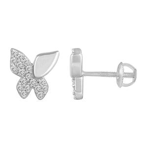 LADIES EARRING 1/5 CT ROUND DIAMOND 10K WHITE GOLD