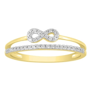 LADIES RING 1/6 CT ROUND DIAMOND 10K YELLOW GOLD