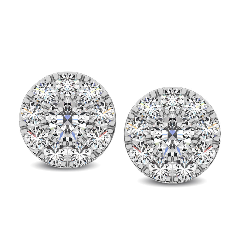 Diamond 1/4 Ct.Tw. Round Frame Stud Earrings