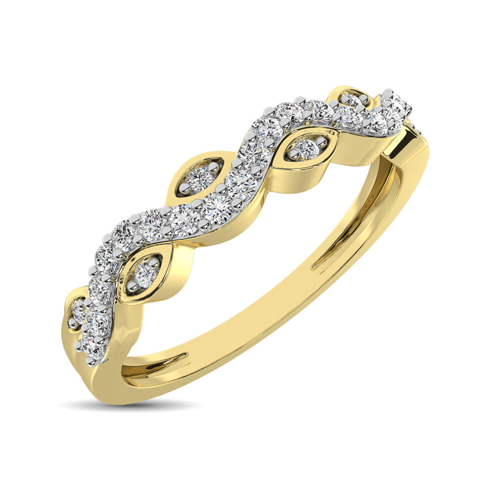 Diamond 1/6 Ctw Twist Band in 14K Yellow Gold