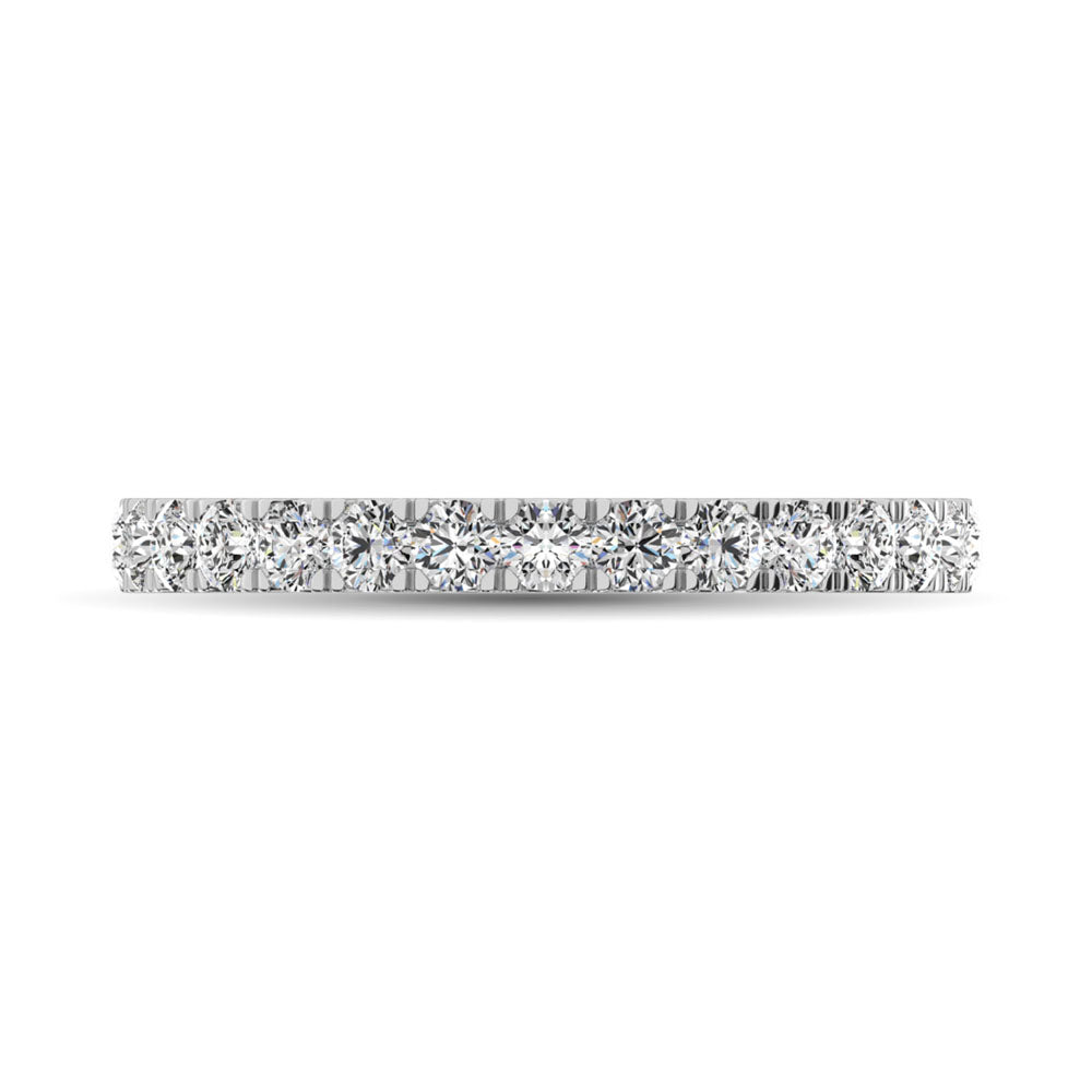 14K White Gold Diamond 7/8 Ct.Tw. 9 Stone Anniversary Band