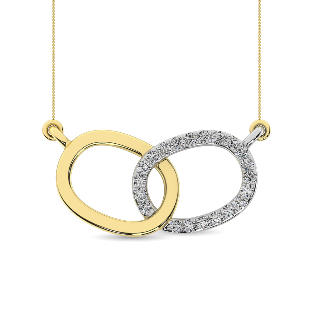 Diamond 1/20 ct tw Symatrical Oval Necklace in 10K Yellow Gold