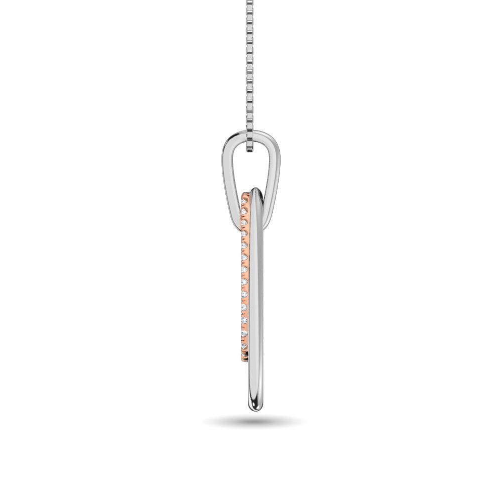 Diamond 1/8 ct tw Fashion Pendant in 10K White and Rose Gold