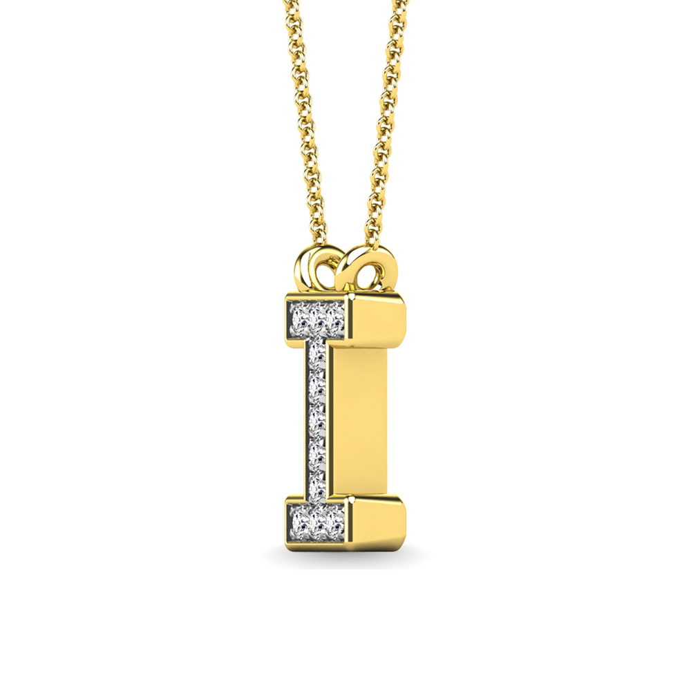 Diamond 1/20 Ct.Tw. Letter I Pendant in 10K Yellow Gold""