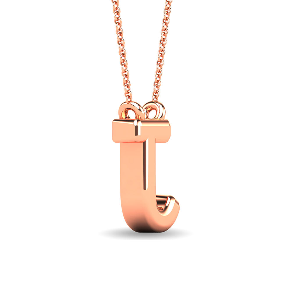 Diamond 1/20 Ct.Tw. Letter J Pendant in 10K Rose Gold""