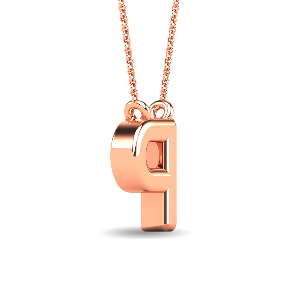 Diamond 1/20 Ct.Tw. Letter P Pendant in 10K Rose Gold""