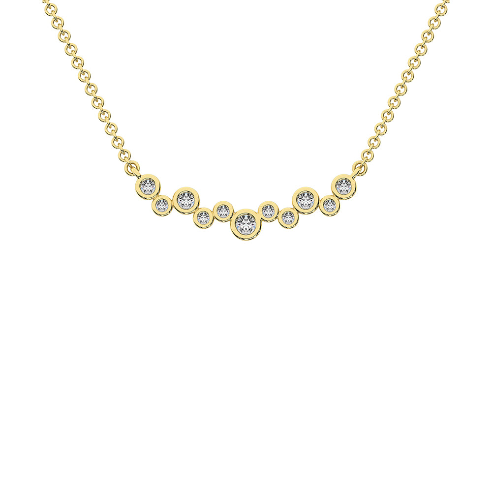 10K Yellow Gold 1/5 Ct.Tw. Diamond Fashion Necklace