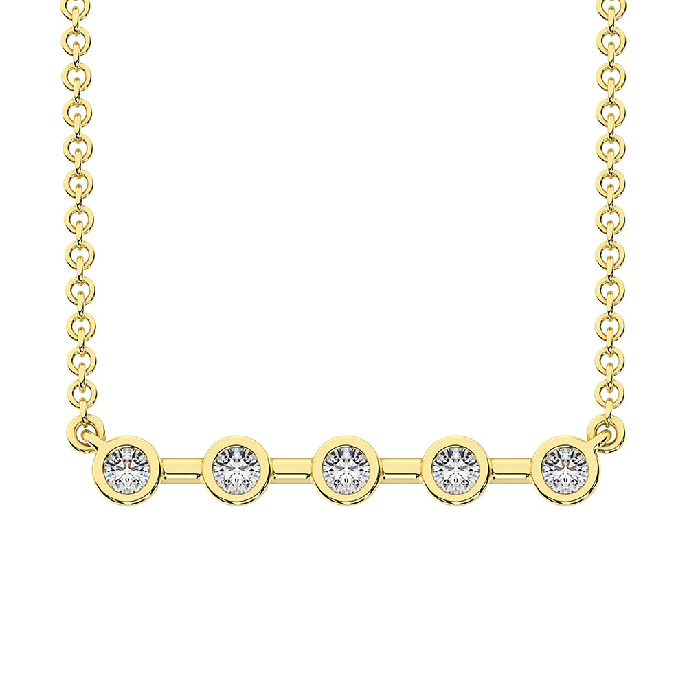 10K Yellow Gold 1/5 Ct.Tw. Diamond Fashion Necklace