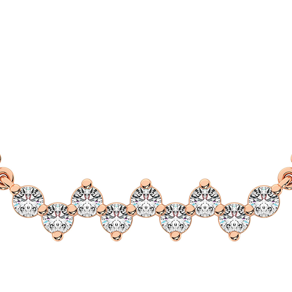 10K Rose Gold 1/4 Ct.Tw. Diamond Round Fashion Necklace