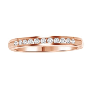 LADIES BAND 1/4 CT ROUND DIAMOND 14K ROSE GOLD