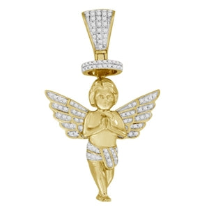 MEN'S CHARM 1/6 CT ROUND DIAMOND 10K YELLOW GOLD