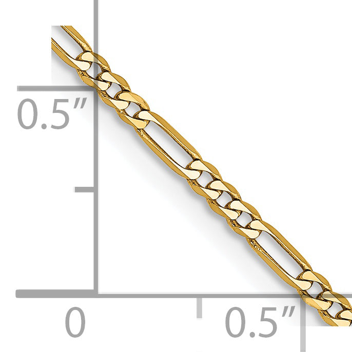 14k 1.8mm Flat Figaro Chain