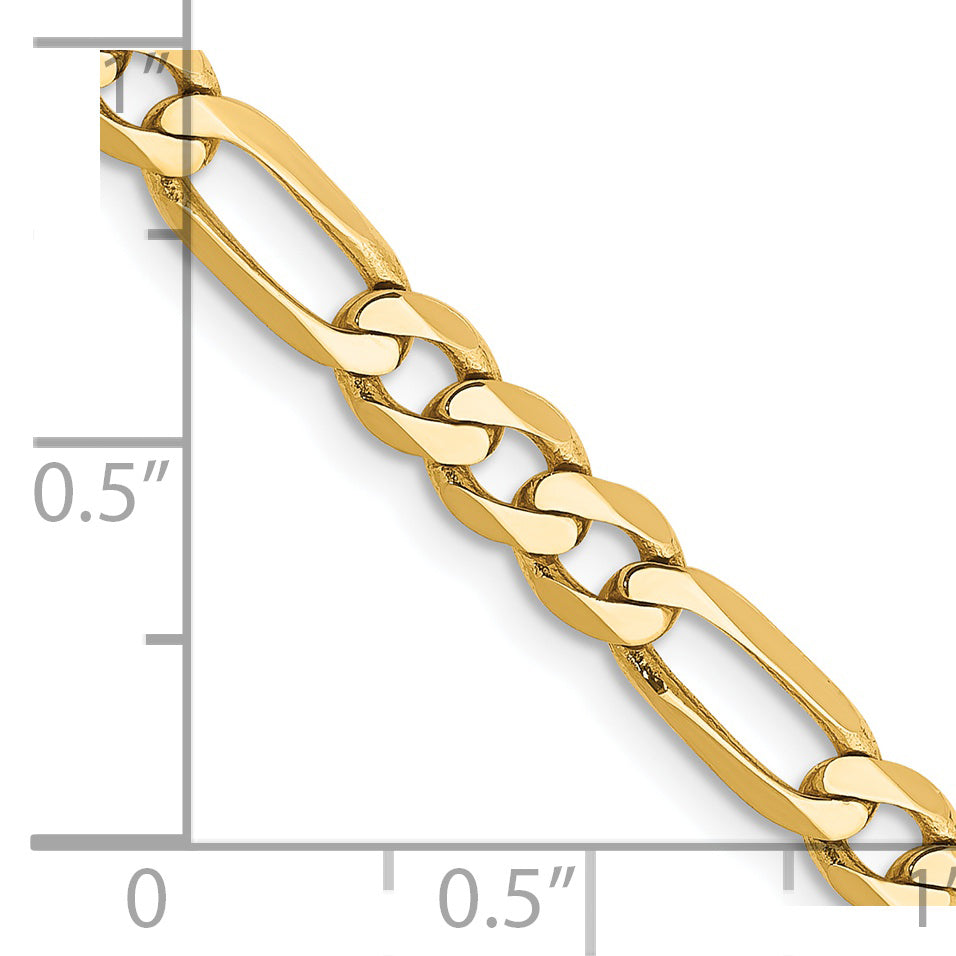 14k 4.75mm Flat Figaro Chain