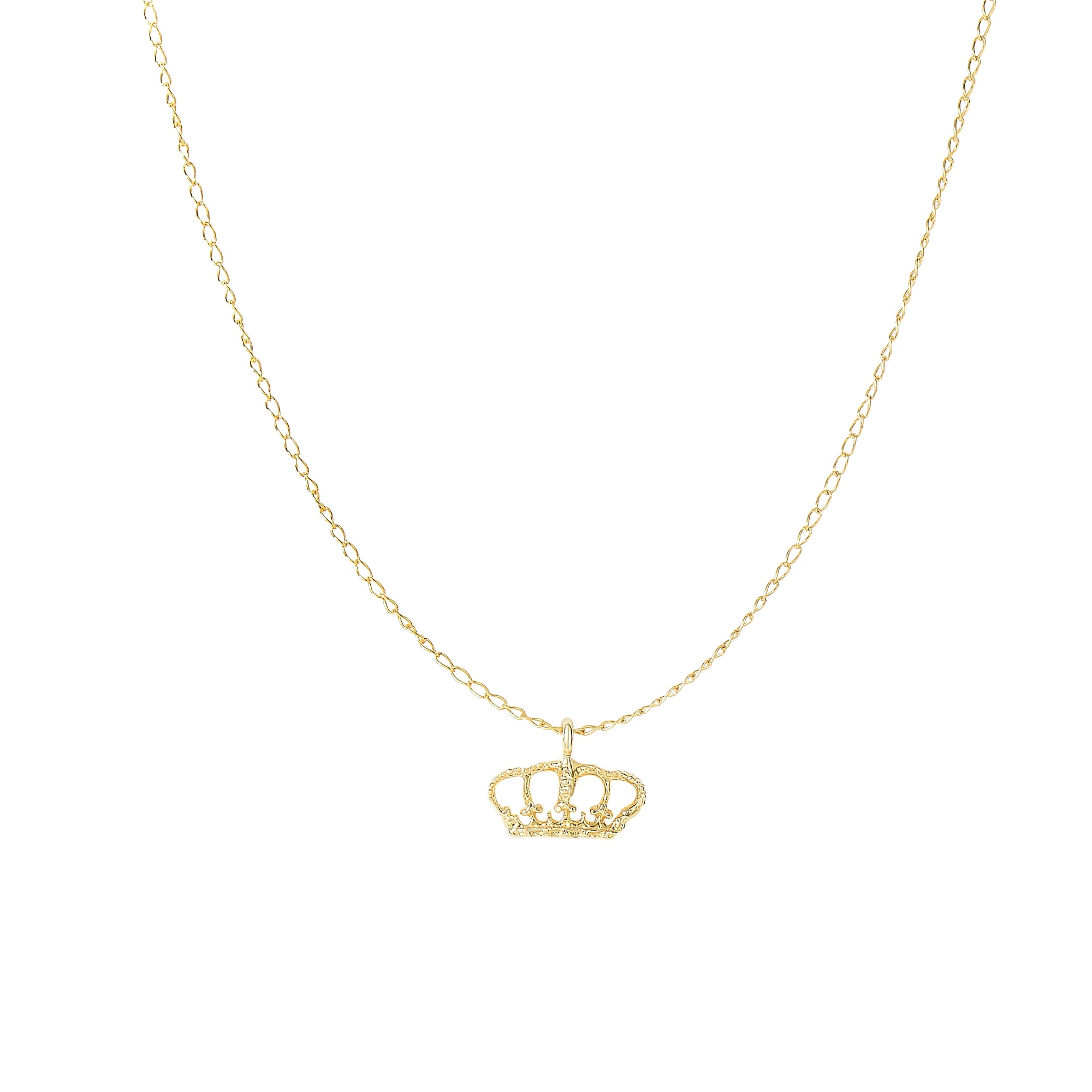 14K Gold Crown Necklace