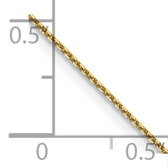 14k .8mm D/C Round Open Link Cable Chain