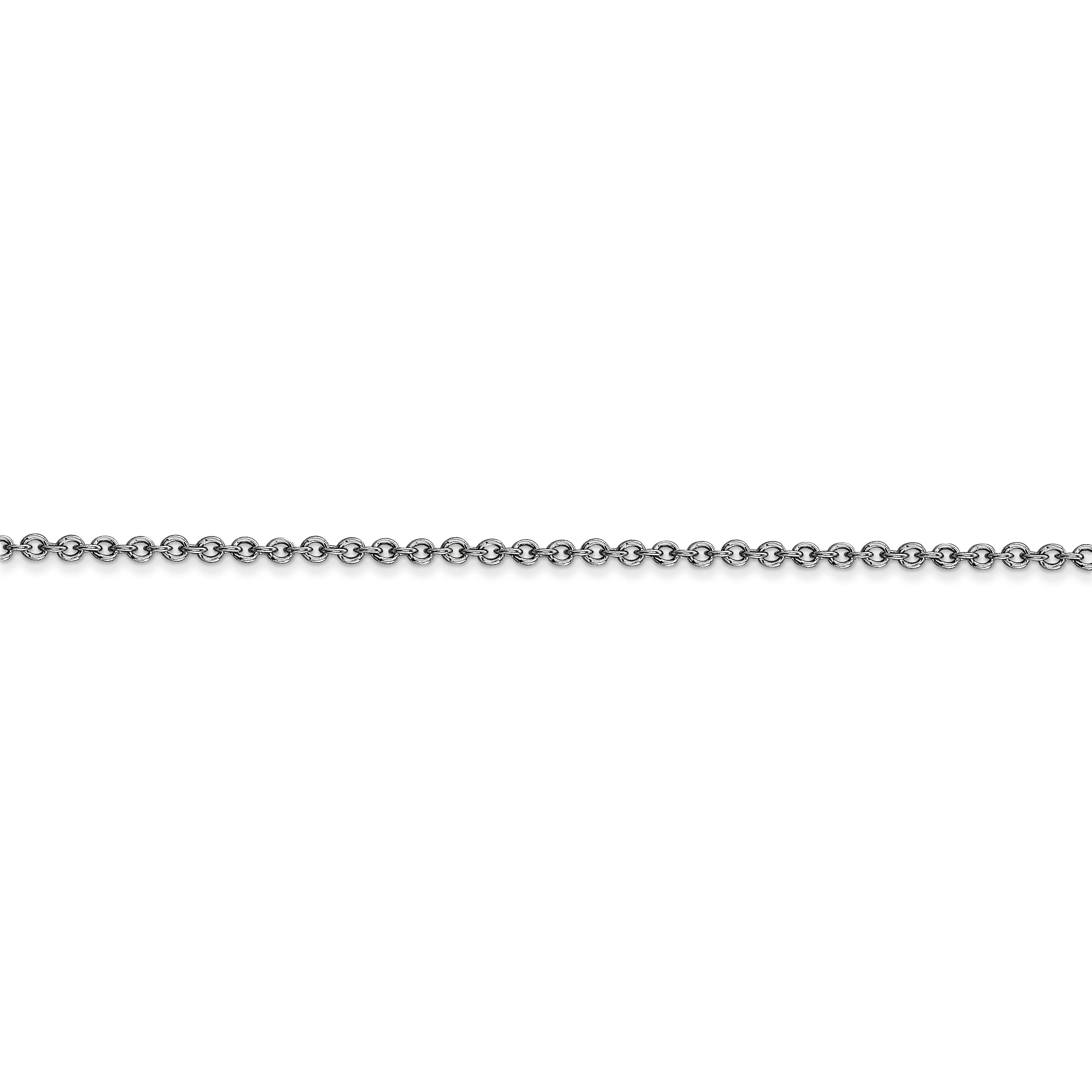 14k WG 1.6mm Round Open Link Cable Chain