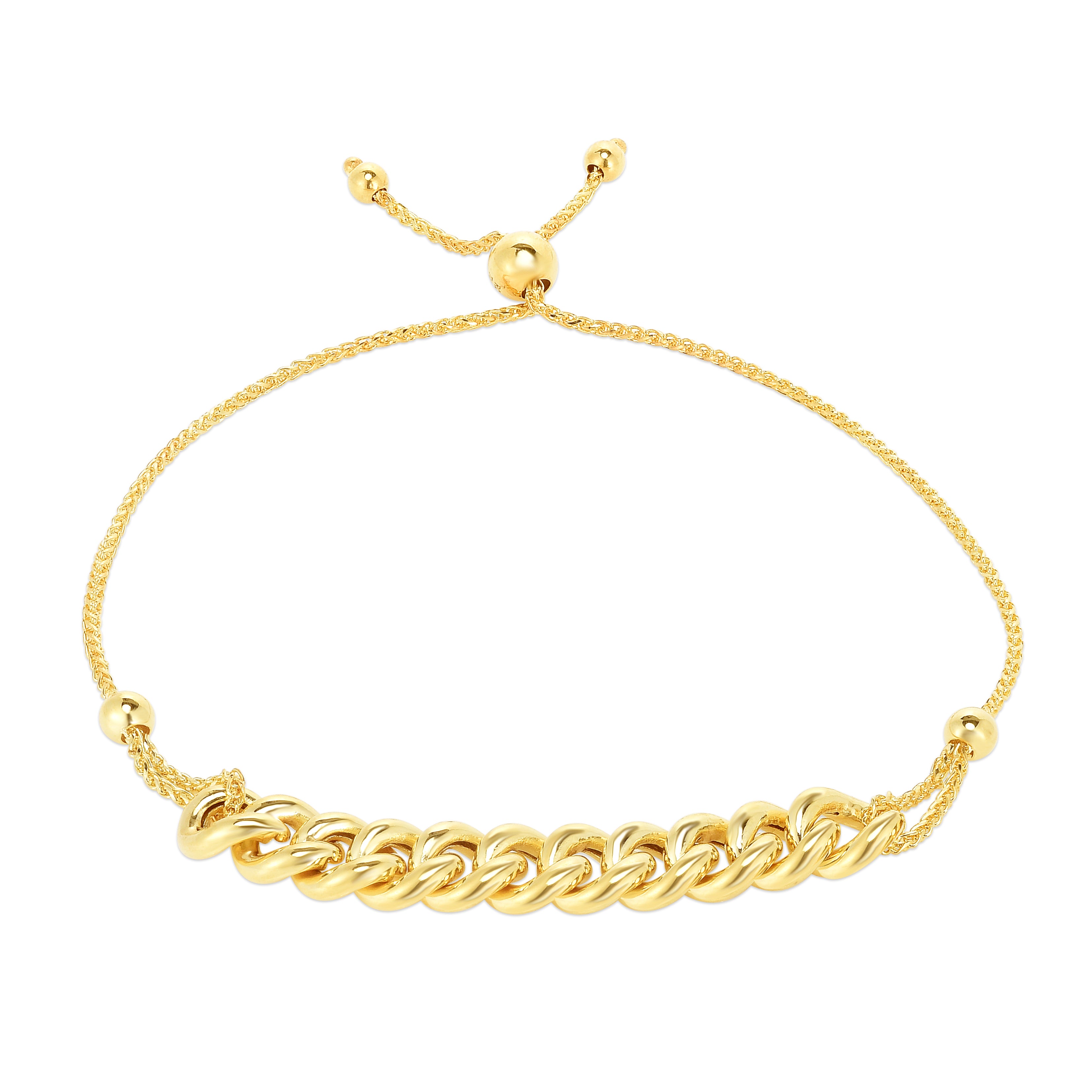 14K Gold Curbed Chain Friendship Bracelet