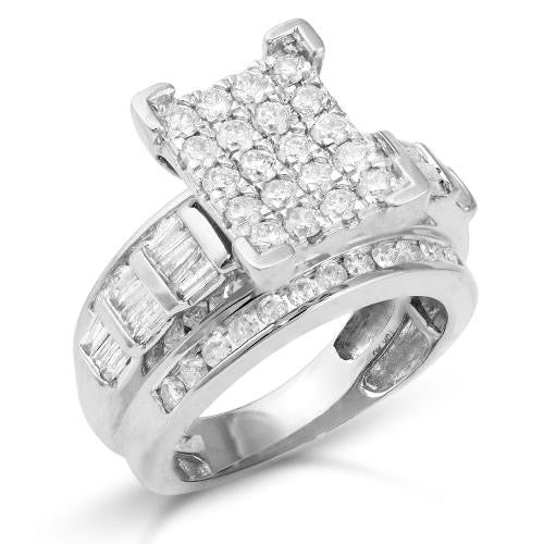 14KW 2.00CTW ROUND DIAMOND CINDERELLA RING