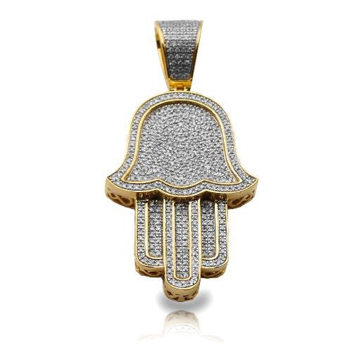 10KY 0.70CTW DIAMOND HAMZA PENDANT