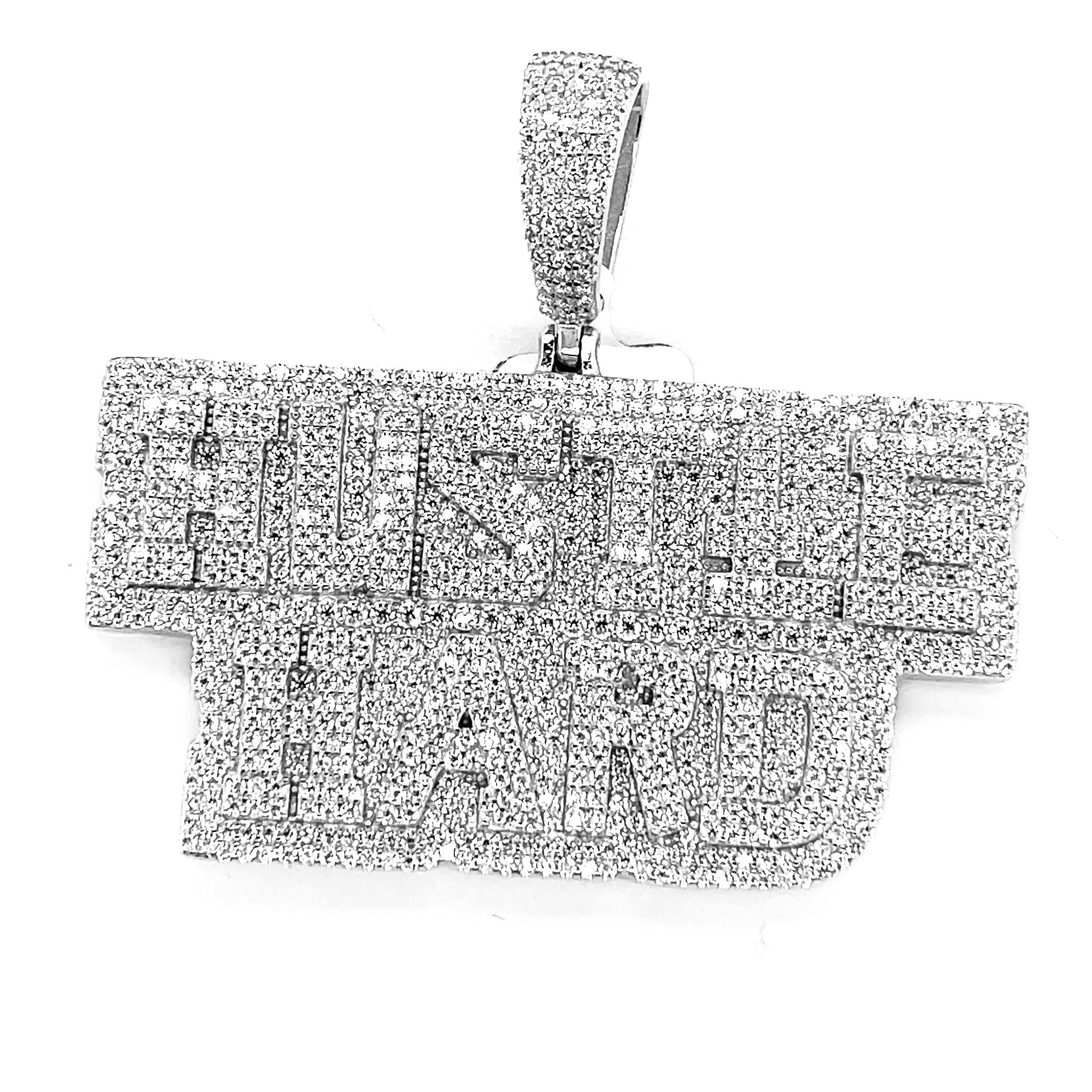 Silver Moissanite Hustle Hard Pendant