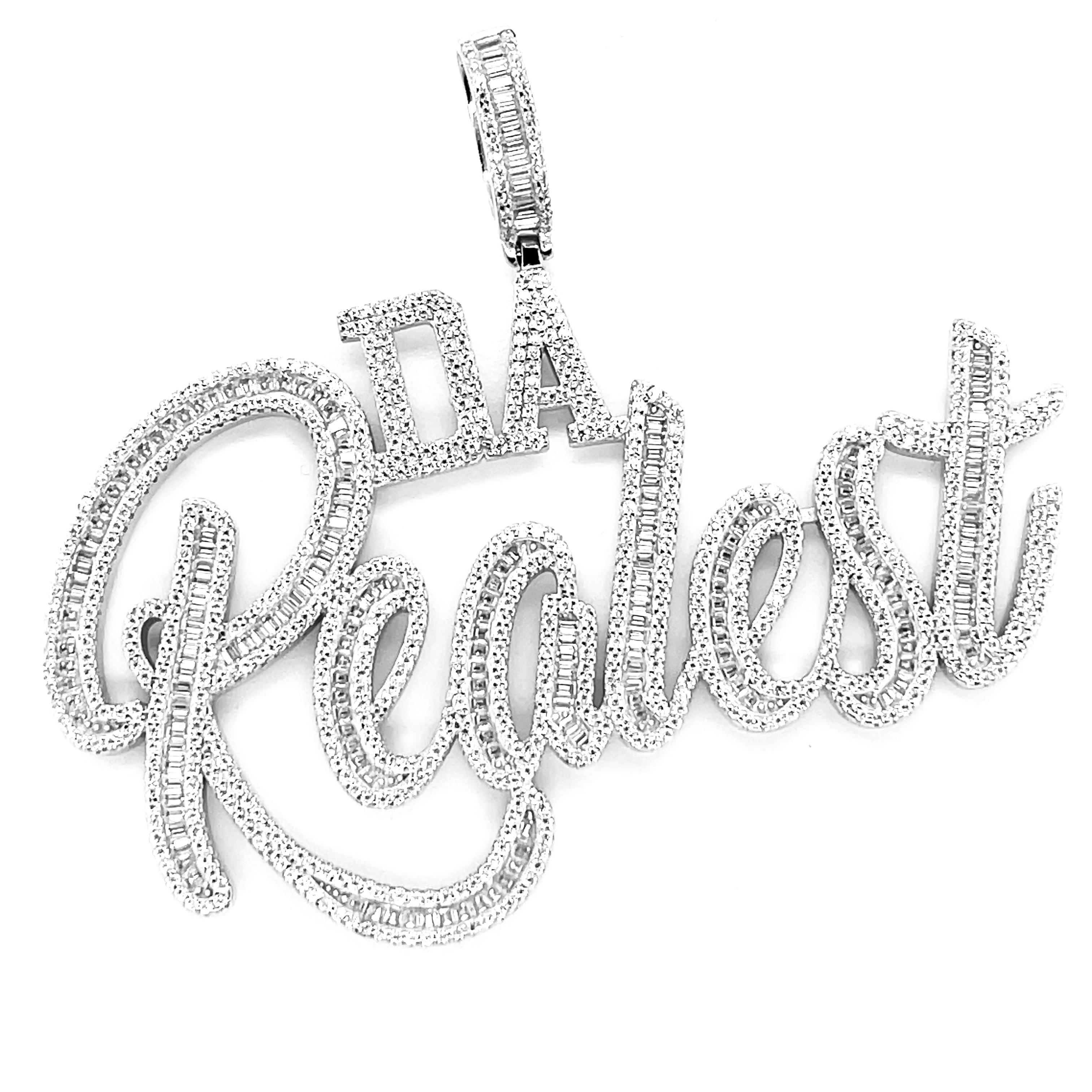 Silver Moissanite Da Realest Pendant