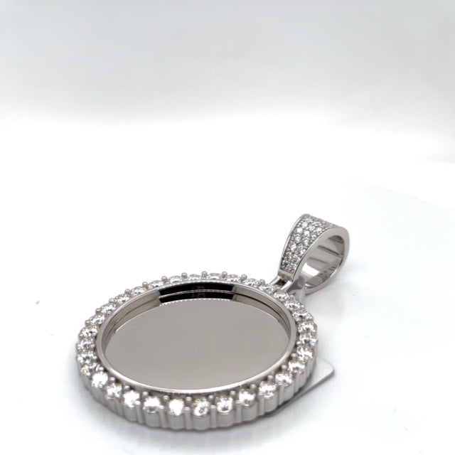 Silver Moissanite Memory Pendant