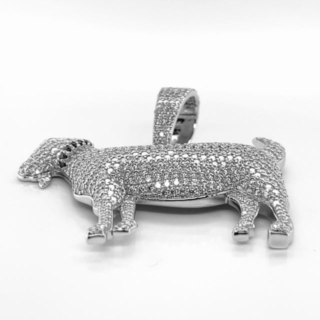 Silver Moissanite Goat Pendant