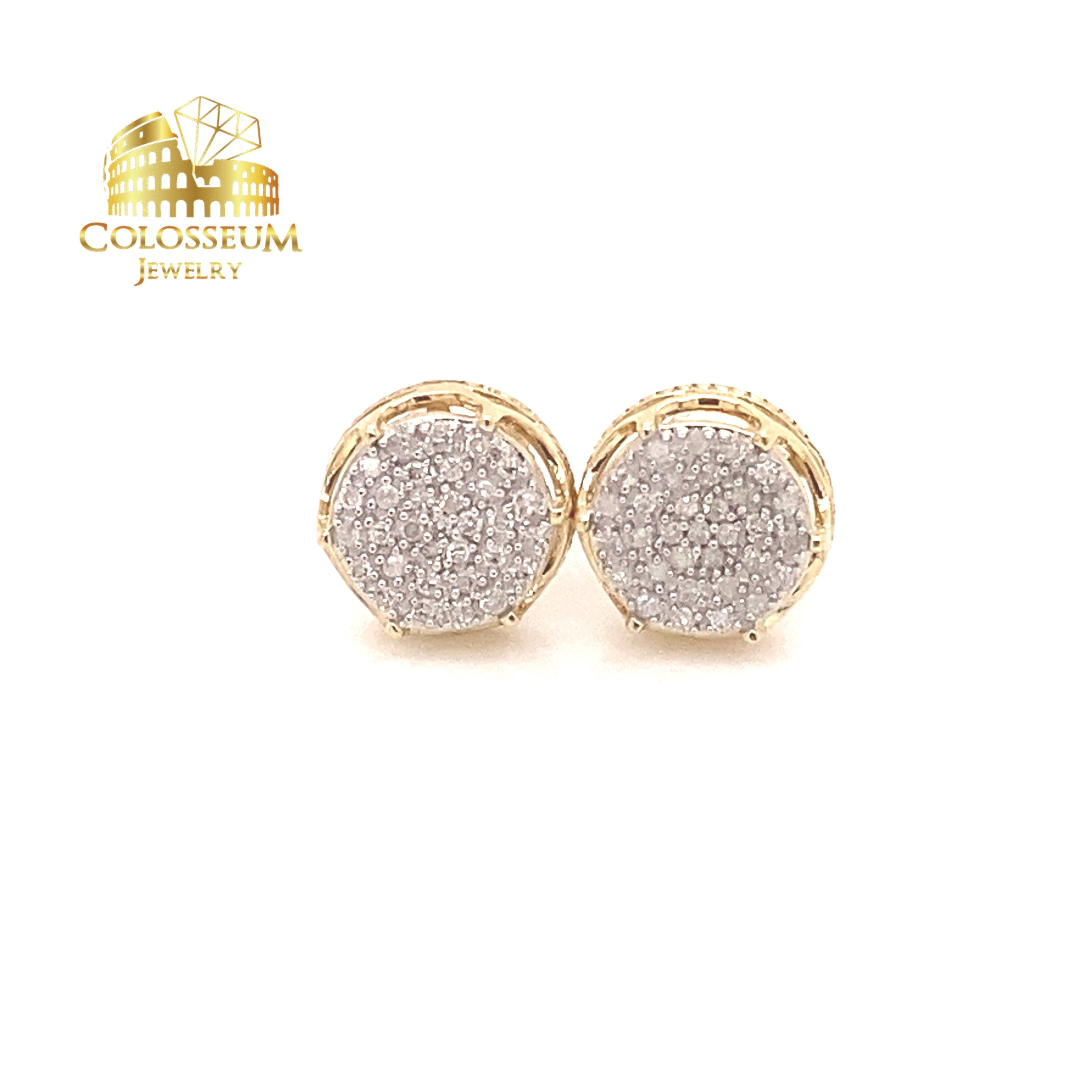 10K Yellow Gold Multi-Stone Round Diamond Stud Earrings - 0.19ctw