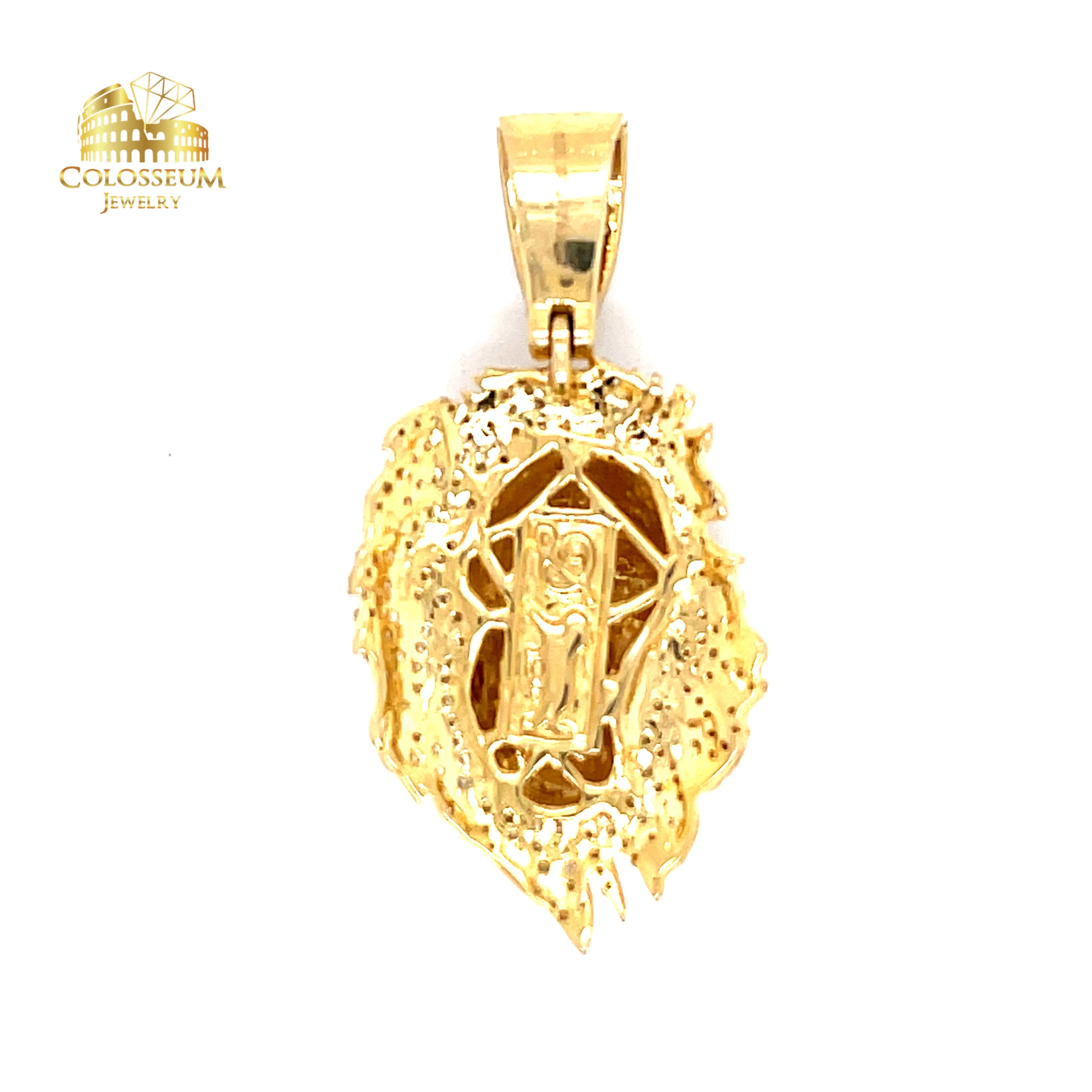 10K Roaring Lion Pendant with Enamel 0.73ctw