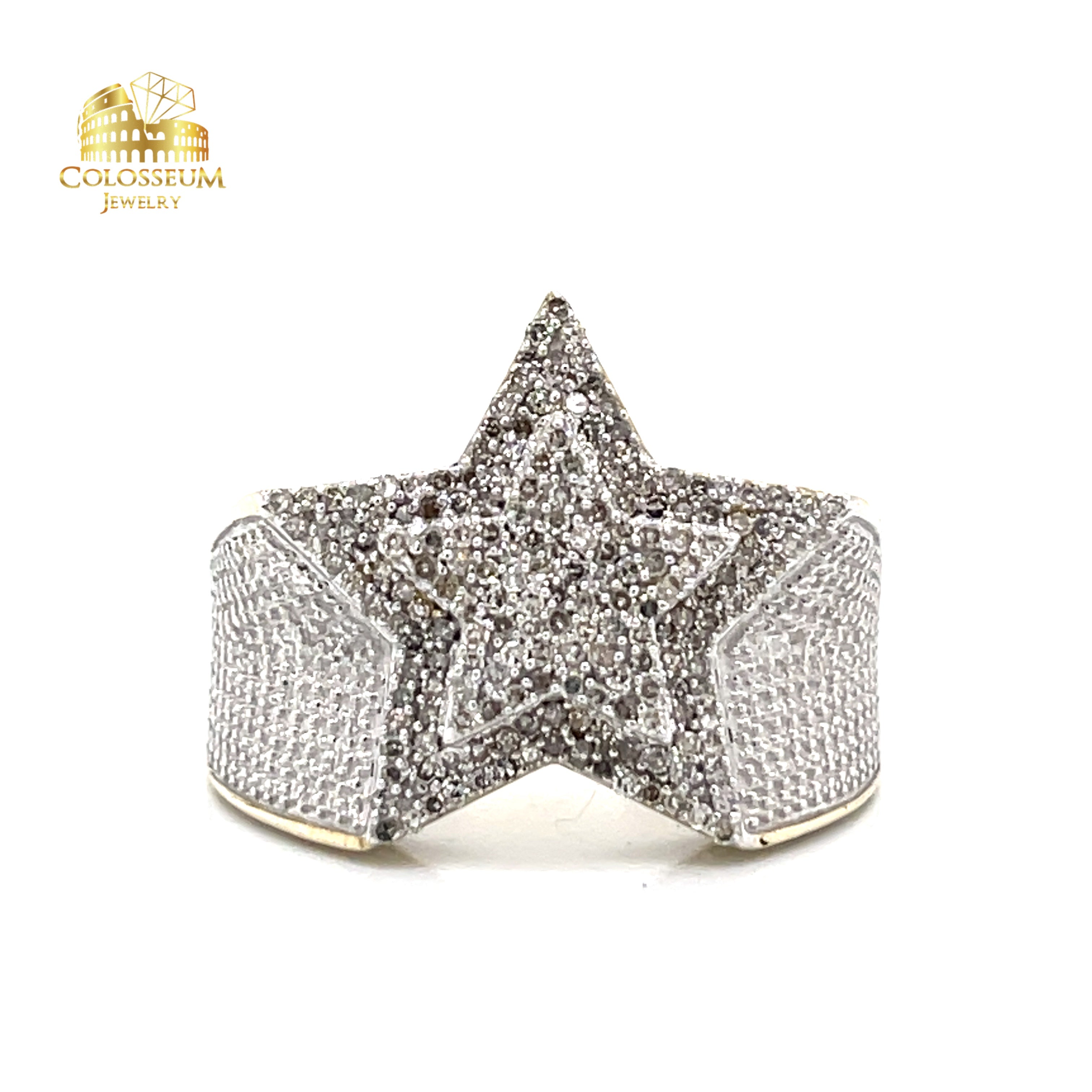 10K Yellow Gold Star Diamond Ring 0.66ctw