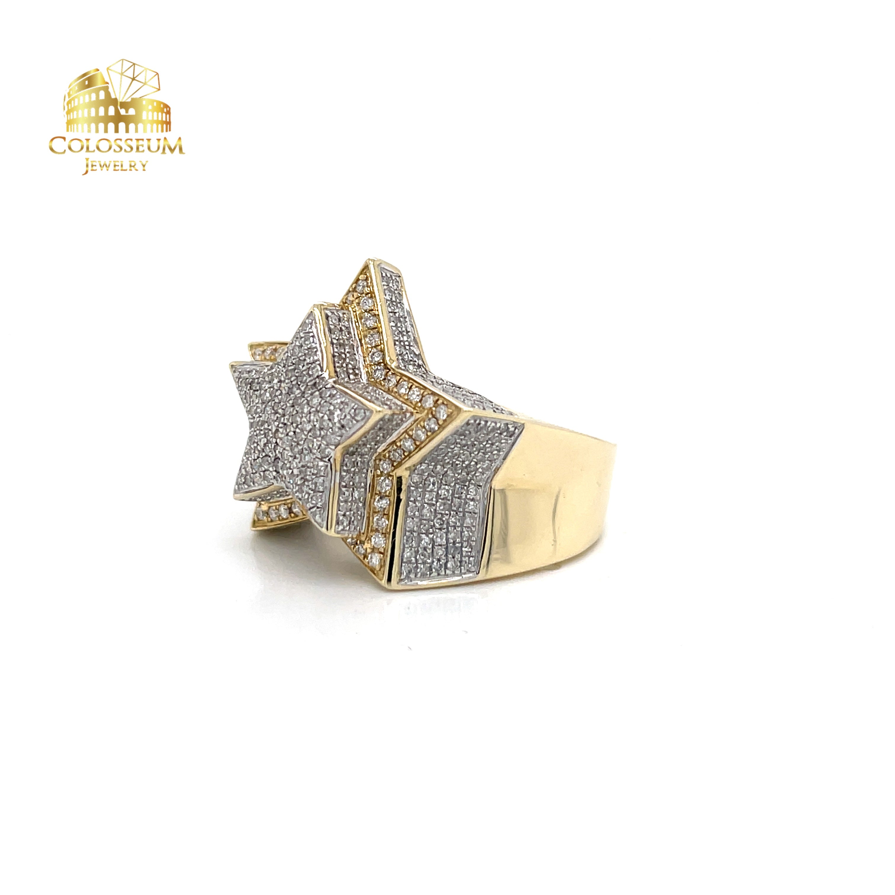 10K Yellow Gold Star Diamond Ring 1.00ctw