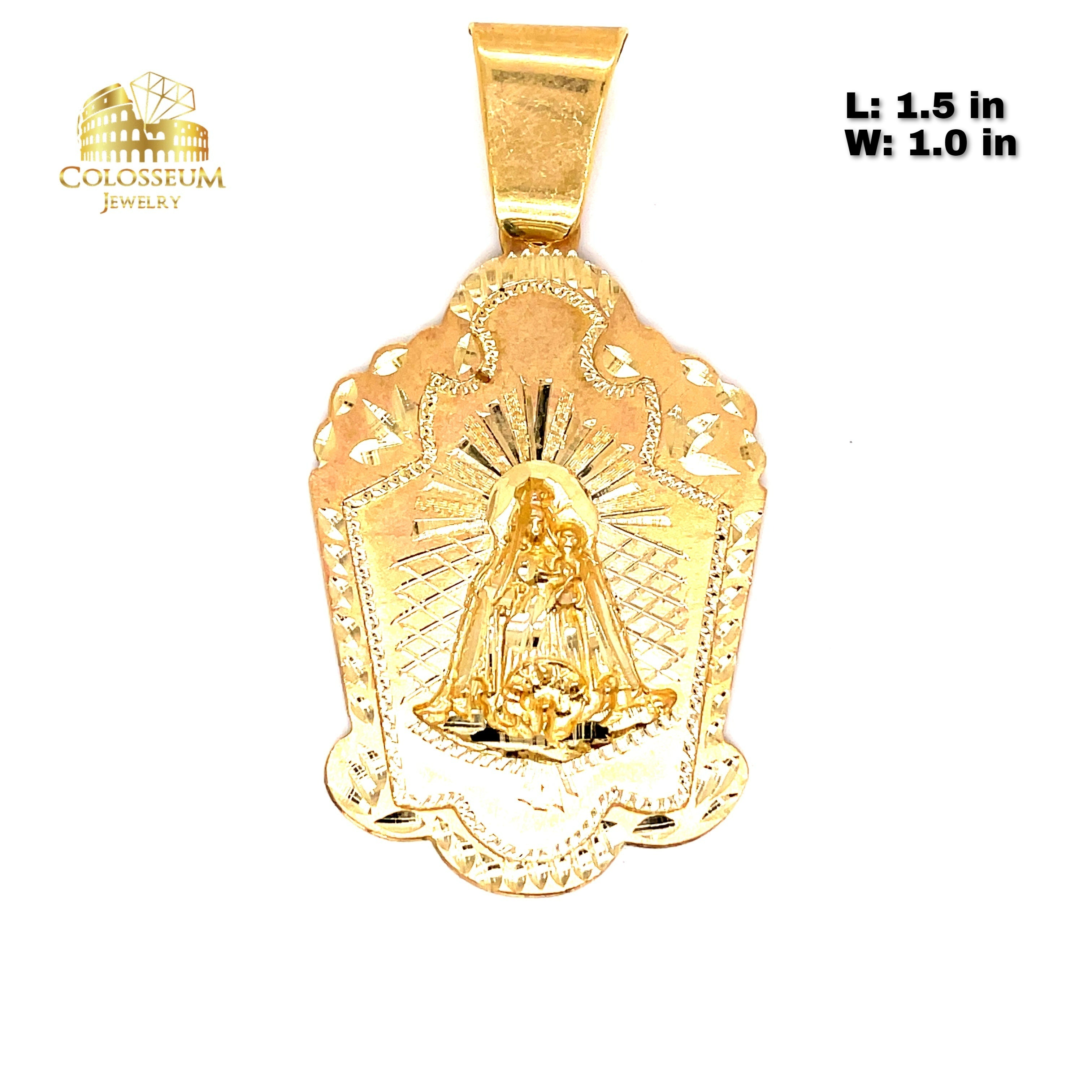 Virgin Mary Charm - 10K Yellow Gold