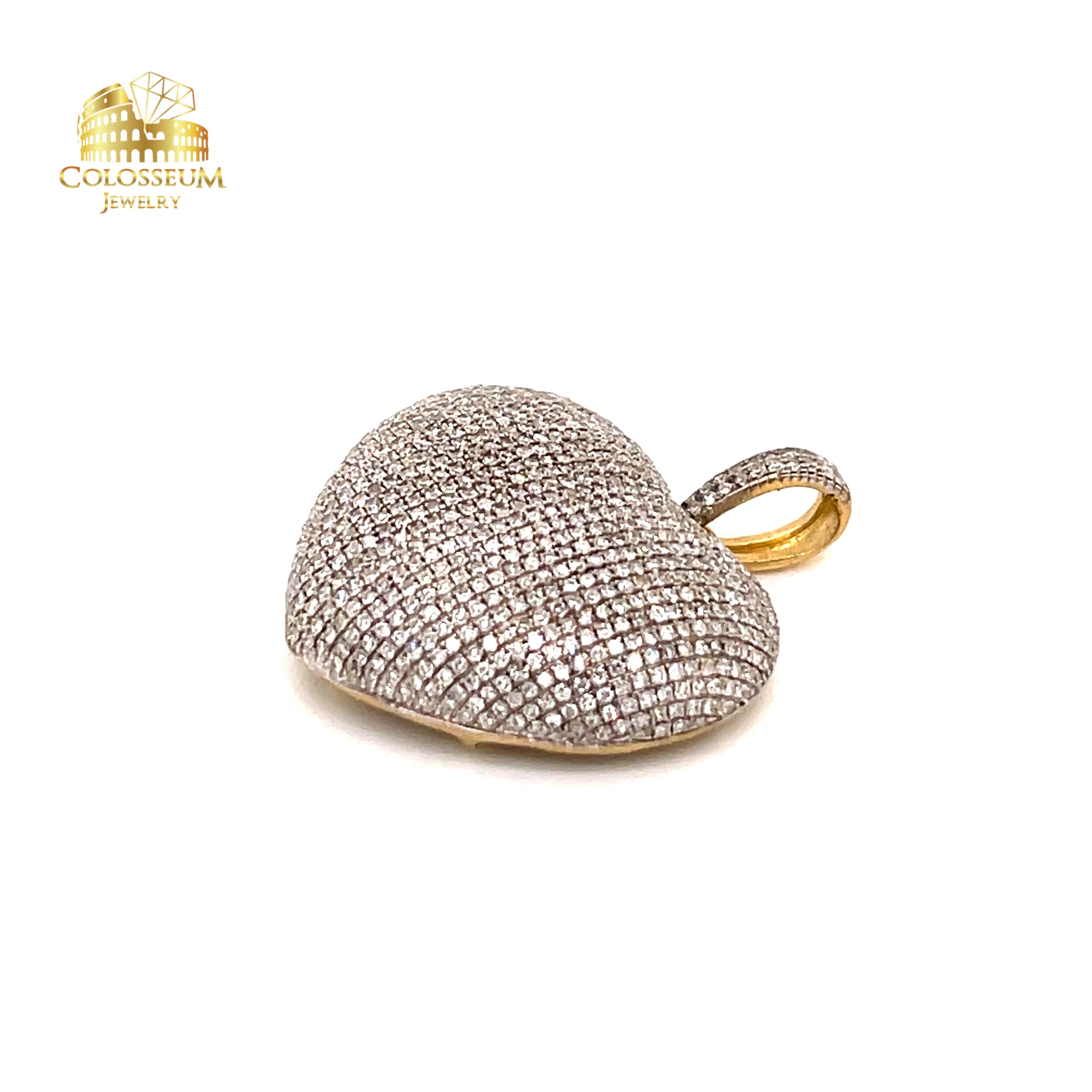 10K Yellow Gold Heart Diamond Charm - 1.15ctw