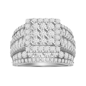 LADIES RING 3 CT ROUND DIAMOND 10K WHITE GOLD