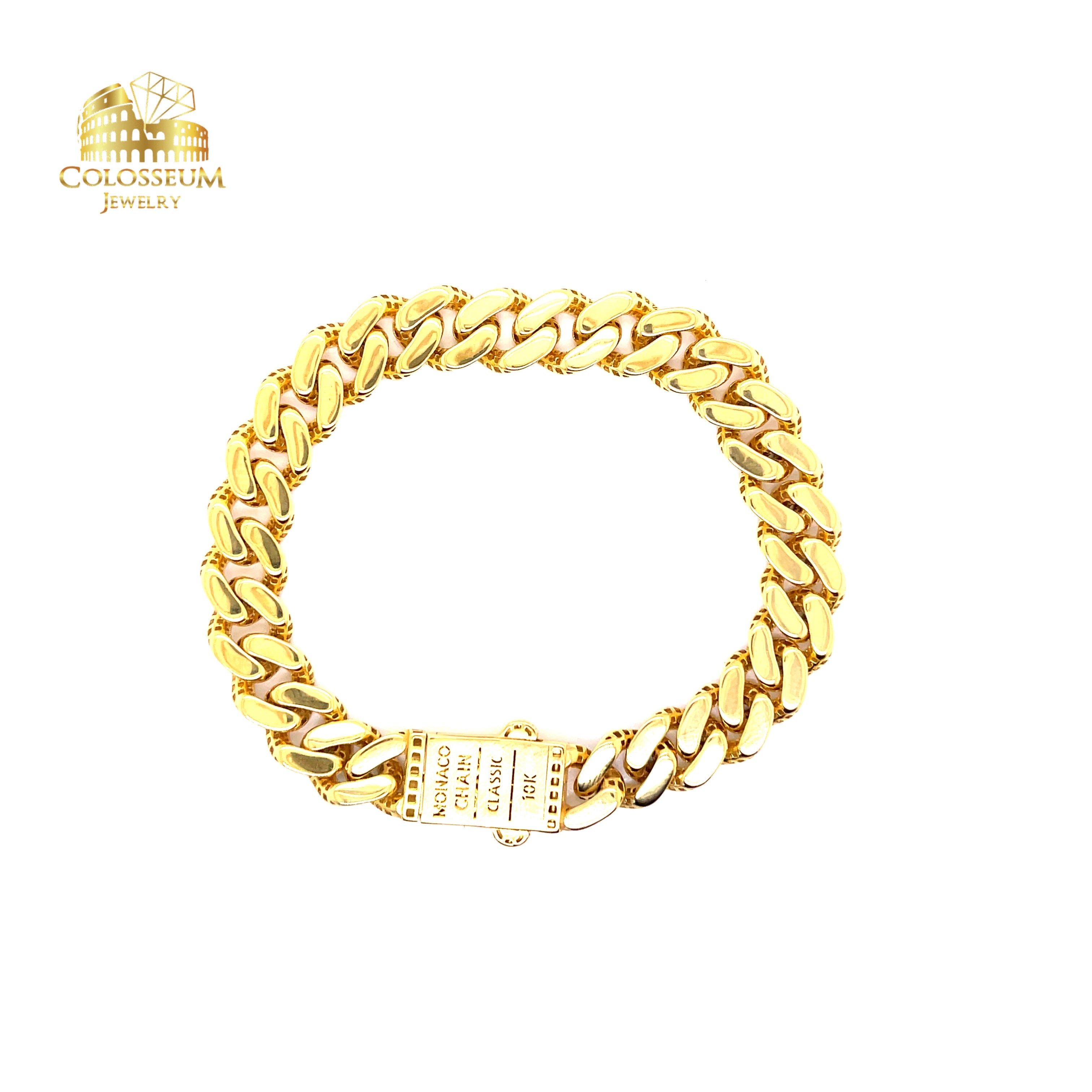 10K Monaco Miami Cuban Bracelet Two-Tone Diamond Cut Hollow