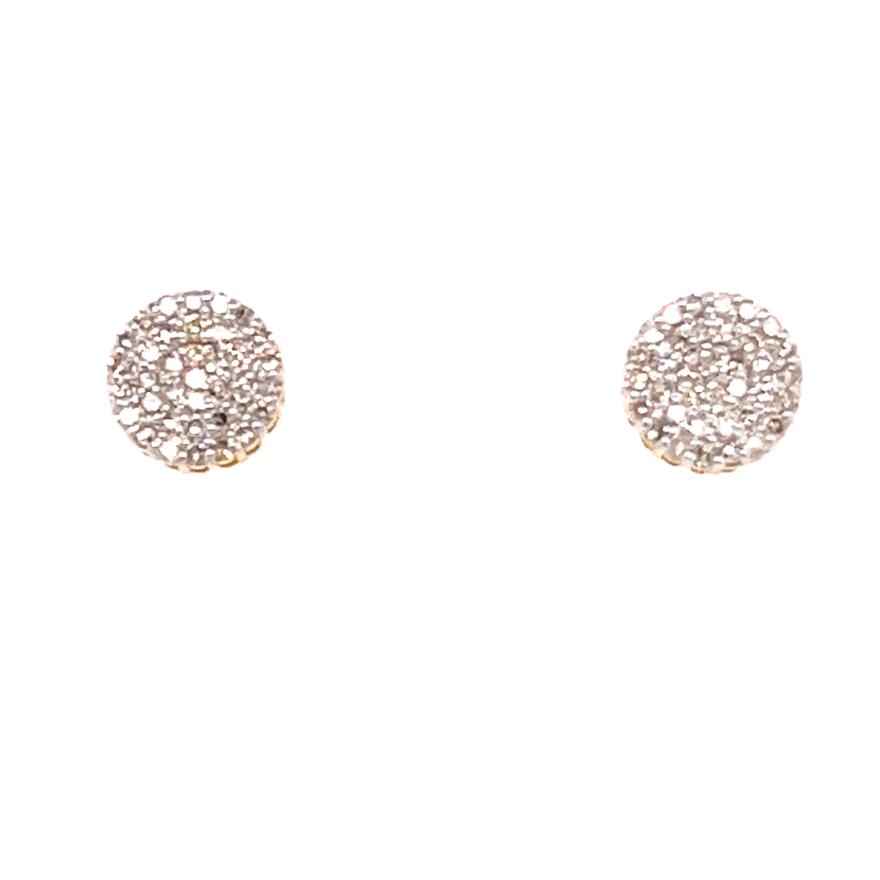 10K Yellow Gold 2/3 Ct.Tw. Diamond Round Shape Stud Earrings