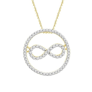 LADIES PENDANT 1/4 CT ROUND DIAMOND 10K YELLOW GOLD (CHAIN NOT INCLUDED)