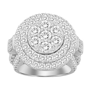 LADIES RING 5 CT ROUND DIAMOND 10K WHITE GOLD