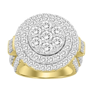 LADIES RING 5 CT ROUND DIAMOND 10K YELLOW GOLD