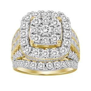 LADIES RING 3 CT ROUND/BAGUETTE DIAMOND 10K YELLOW  GOLD